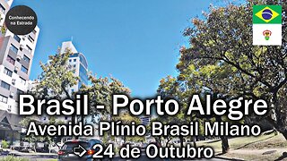 🚗 🌞 Dirigindo por Porto Alegre, avenidas Plínio Brasil Milano ➡️ 24 de Outubro.