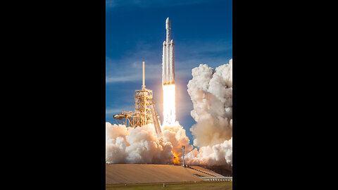 "Rumbling Skies: The Mighty Launch of a Rocket into Space"