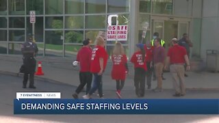 Striking Mercy Hospital workers demand safe staffing