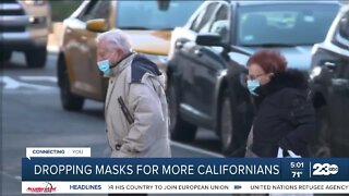 State drops masks for more Californians