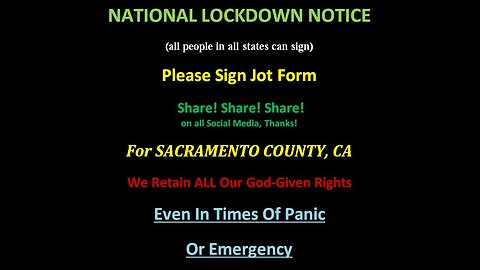 EBOLA VIRUS THREAT! National Lockdown Notice given to Sacramento BOS