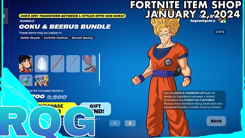 ALL DRAGON BALL STUFF IS BACK! FORTNITE ITEM SHOP (January 2, 2024)