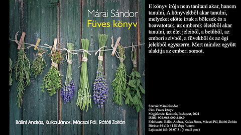 Márai Sándor: Füves könyv. Kossuth, Budapest, 2021