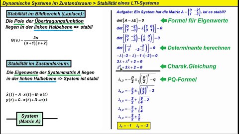 Dynamische Systeme im Zustandsraum ►Stabilität 1 (mit Beispiel)