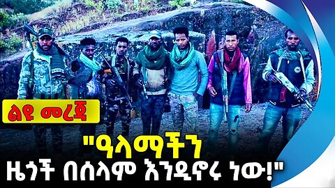 "ዓላማችን ዜጎች በሰላም እንዲኖሩ ነው!" | አማራ ፋኖ | ethiopia | addis ababa | amhara | oromo