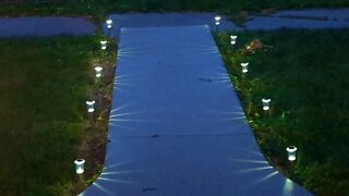 Unboxing:Solar Pathway Lights Outdoor Decorative 12 Pack LED Waterproof Stainless Steel Garden Stake