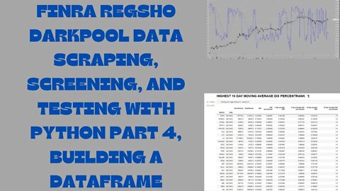 FINRA REGSHO DARKPOOL DATA SCRAPING, SCREENING, AND TESTING WITH PYTHON PART 4, BUILDING A DATAFRAME