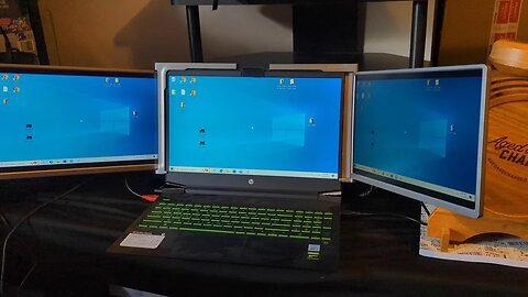 LIMINK 14" Triple Portable Monitor with 1 Cable, S500 Laptop Screen Monitor Extender