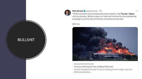 TRUMP HAS PETER STRZOK SHITTING HIS PANTS BECAUSE TRUMP KNOWS THE TRUTH ABOUT WACO