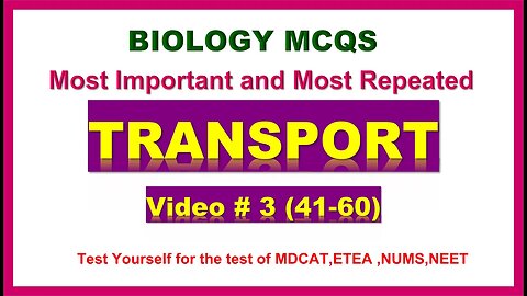 Transport #mdcatmcqs Part 3#mdcatbiology #mdcat2024 #Transportmcqs #etea2024 #nums2024 #circulation