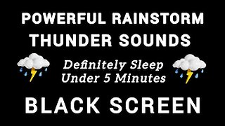Night HEAVY Rain and PURE Thunder | TRY LISTENING for 1 minutes | Study | Fall Asleep Fast -Insomnia