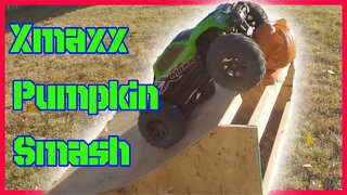 Traxxas Xmaxx Attempts To Smash Pumpkins