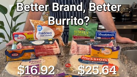 Ingredient Comparison: Breakfast Burritos - Great Value vs. Name Brand | Is it Better?