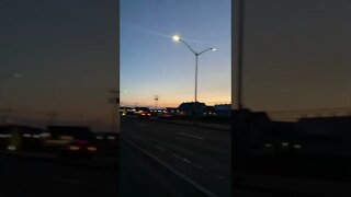 Sunset on a highway in Canada