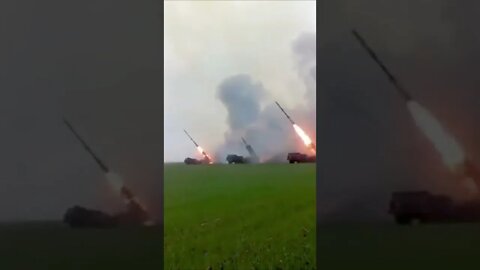 Spectacular scenery! Ukrainian BM-27 Uragan MRLS shelling Russia positions