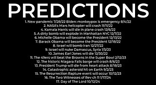 PREDICTIONS - Harris' plane crash 12/6; dirty bomb NYC 12/7; Obama President 12/18