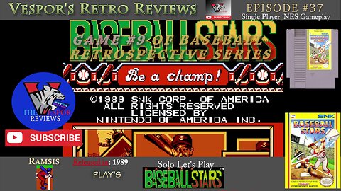 Solo Retro Let's Play | Baseball Stars (NES)| Baseball Retrospective 9 | 🕹️⚾ (w/ dual commentary)