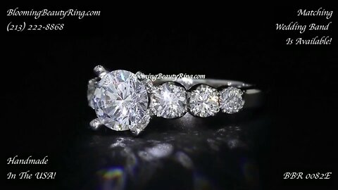 BBR 0082 7 Stone Diamond Engagement Ring Handmade In The USA