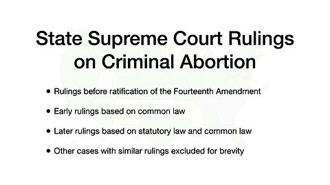 State Supreme Court Rulings on Criminal Abortion