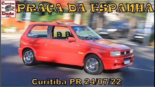 Carrões Praça da Espanha - Carrões do Dudu 24/07/22 Fiat Uno Turbo Mitsubishi Eclipse