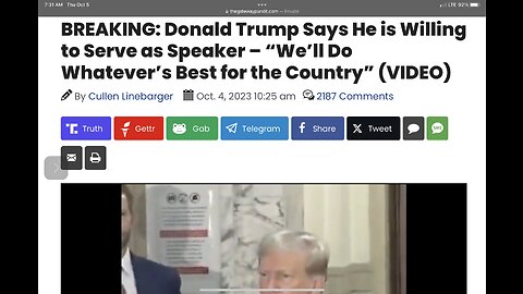 BREAKING: Donald Trump Says He is Willing to Serve as Speaker – “Whatever’s Best for the Country”