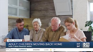 Adult children moving back home to save money