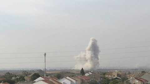 Strike in northern Gaza and smoke billowing seen from Israel's Sderot