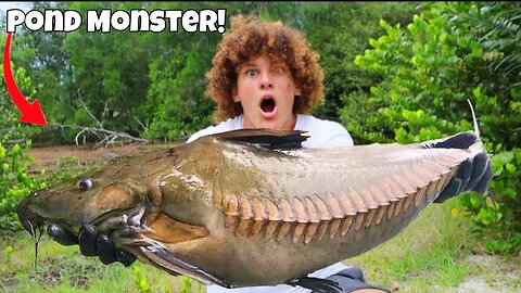 I Caught The POND MONSTER In The ABANDONED POND!