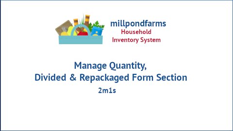 Manage Qty & Repackaged Product Item Form Section