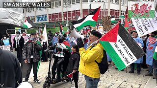 March Pro-PS Protesters Oxford St., Swansea March for Palestine