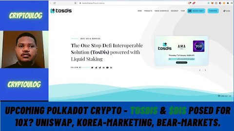 Upcoming Polkadot Crypto - Tosdis & $DIS Posed For 10X? Uniswap, Korea Marketing, Bear Markets.