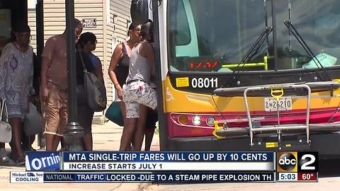 MTA single-trip fares to increase by 10 cents July 1