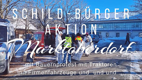 Schild-Bürger Aktion MARKTOBERDORF mit Bauern und Traktoren am 20. Januar 2024