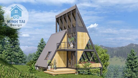 Best A-frame 3d Plan House Design - Minh Tai Design 22