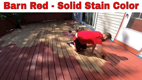 ArborCoat Barn Red Sold Deck Stain - Start To Finish Staining Our LARGE DECK