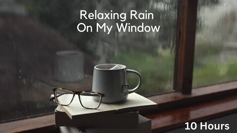 Rain Falling On Window 🌧️ Rainy Night with Cozy Ambience to read book, sleep, relax