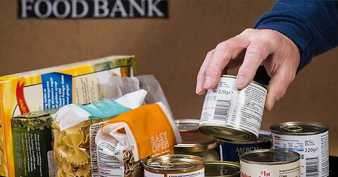 Indian student in Canada explaining how take items from foodbank intended for the homeless