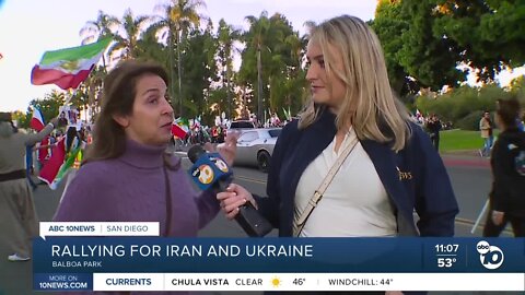 Ukrainians and Iranians rally together in Balboa Park