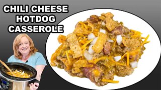 Crockpot CHILI CHEESE HOTDOG Casserole, Slow Cooker Meal Ideas