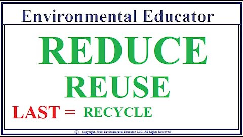 Environmental Hierarchy Is Reduce, Reuse, Recycle only when absolutely necessary