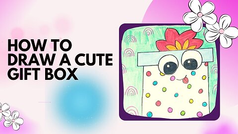 How To Draw A Cute Gift Box | Draw Gift Box Easy Step By Step | Christmas Gift Drawing