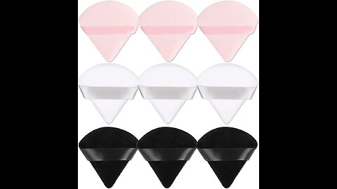 9 Pieces Triangle Powder Puff Super Soft Face Triangle Makeup Puff for Face Body Loose Powder C...