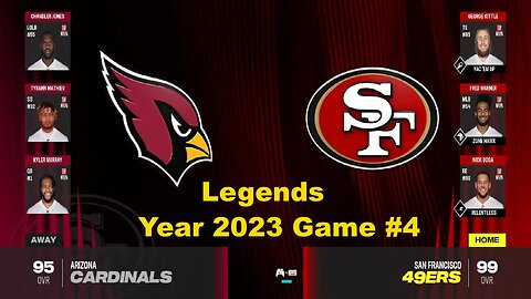 Madden 24 Arizona Cardinals Vs San Francisco 49ers Year 2023 | Legends