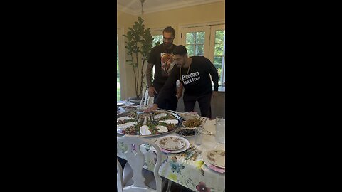 Eating my favorite food ever, Maqluba with my brother Steven Adams