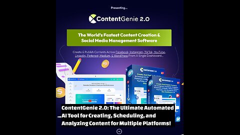 ContentGenie 2.0: Boost Your Content Marketing with AI-Powered Creation, Publishing, and Analytics!