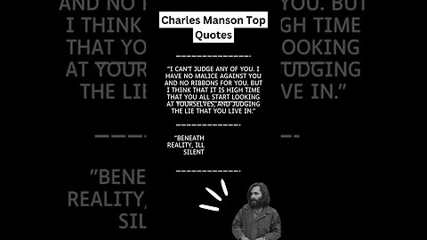 Charles Manson Quotes! #quotes #crime #truecrime #criminal #charlesmanson #shorts #horrorshorts