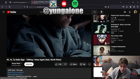 Yung Alone Reacts To Kanye West and North West New Music Video with Ty Dollar $ign Early