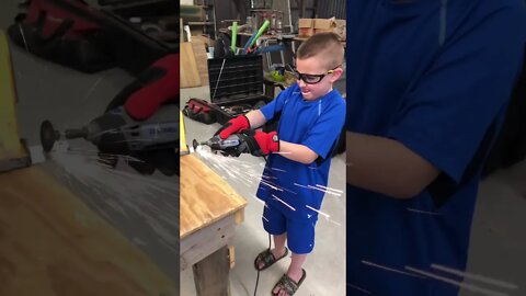 He put down his iPad and started creating SPARKS! (Dremel tool) 😎👍 #shorts #viral #tiktok