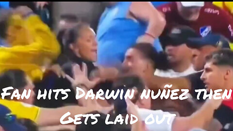 Fan socks Darwin Nunez after the Columbia - Uruguay game and then gets laid out