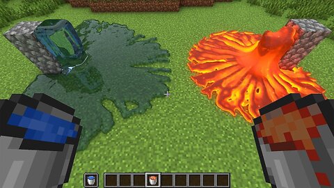 realistic lava vs water in minecraft